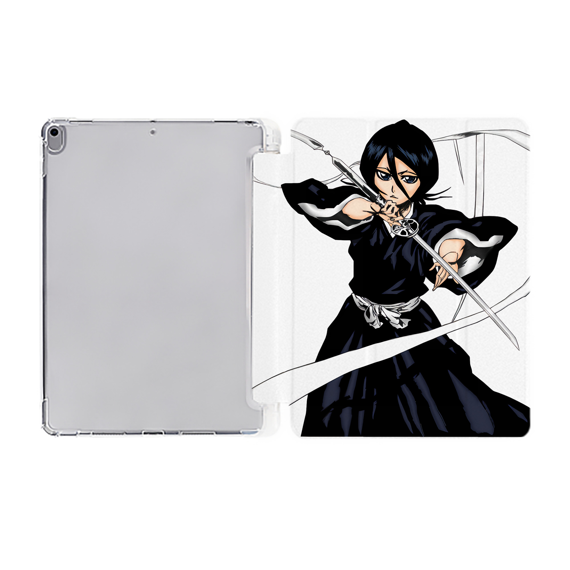 （画像用） ブリーチ 朽木ルキア BLEACH Kuchiki Rukia IPad ケース ペン収納付き 三つ折りスタンド PUレザー×シリコン 対応機種9.5/10.5/10.9インチ
